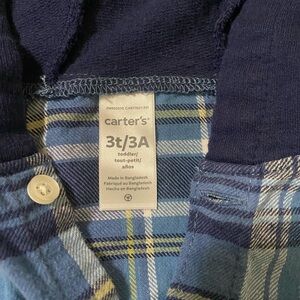 Toddler Boy Hooded flannel 3T